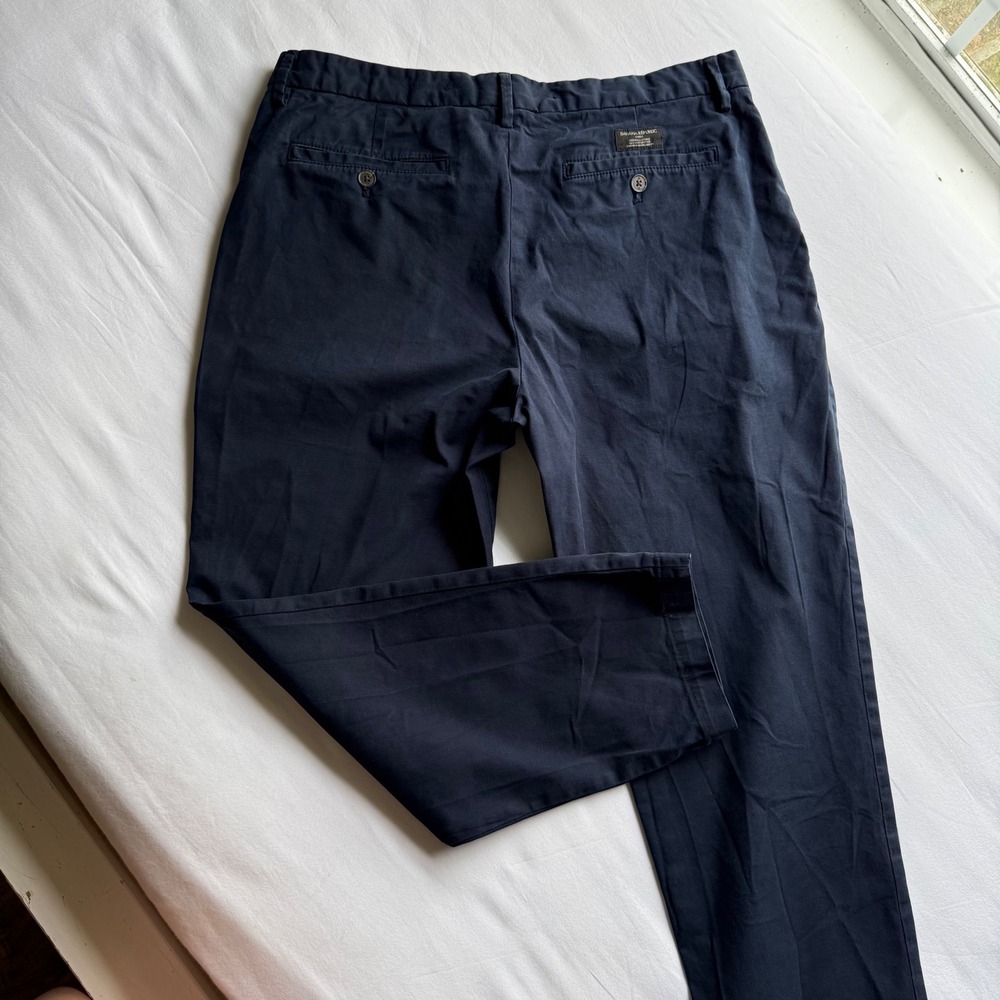 Banana Republic Lived-In Chino Athletic Fit Navy Blue Pants 34x30 Stretch Cotton